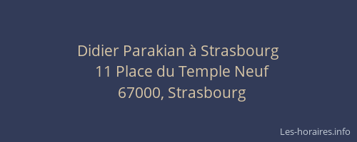 Didier Parakian à Strasbourg