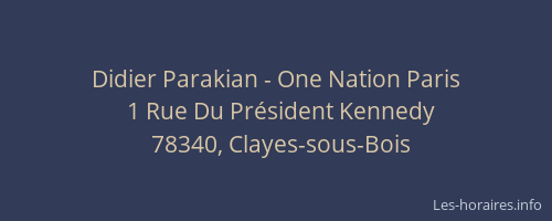 Didier Parakian - One Nation Paris