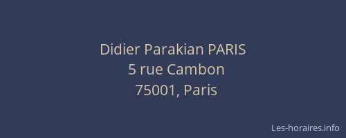 Didier Parakian PARIS