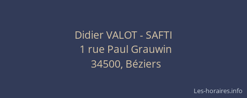 Didier VALOT - SAFTI