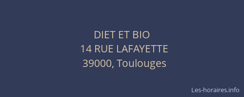 DIET ET BIO