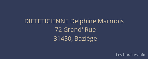 DIETETICIENNE Delphine Marmois