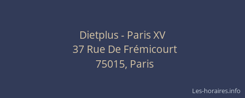Dietplus - Paris XV