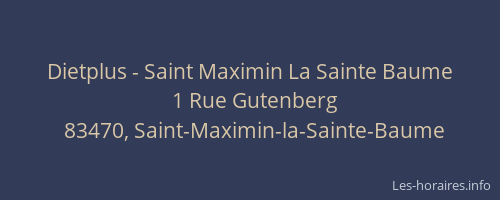 Dietplus - Saint Maximin La Sainte Baume