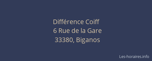 Diff&eacute;rence Coiff