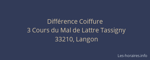 Différence Coiffure