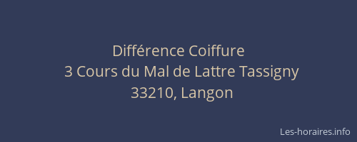 Diff&eacute;rence Coiffure