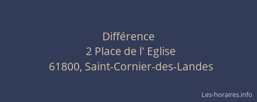 Diff&eacute;rence