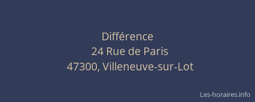 Diff&eacute;rence