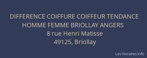 DIFFERENCE COIFFURE COIFFEUR TENDANCE HOMME FEMME BRIOLLAY ANGERS