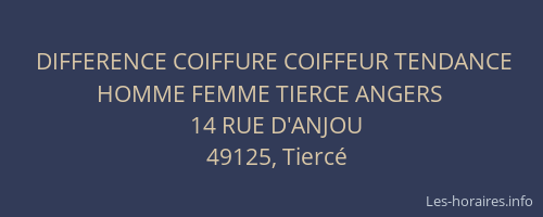 DIFFERENCE COIFFURE COIFFEUR TENDANCE HOMME FEMME TIERCE ANGERS