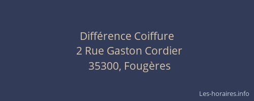 Différence Coiffure