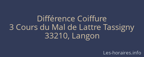 Différence Coiffure