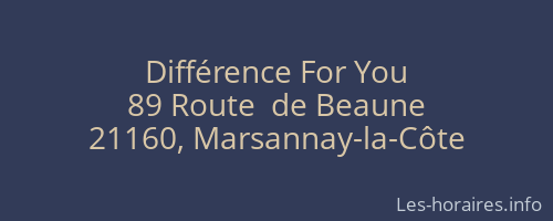 Différence For You