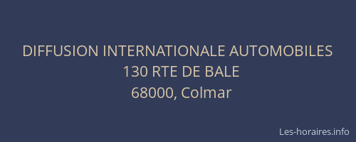 DIFFUSION INTERNATIONALE AUTOMOBILES