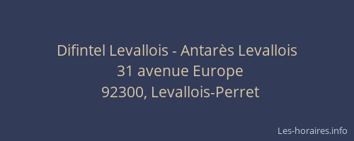 Difintel Levallois - Antarès Levallois