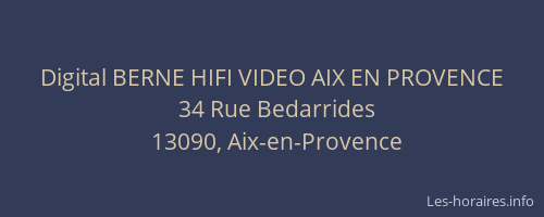 Digital BERNE HIFI VIDEO AIX EN PROVENCE