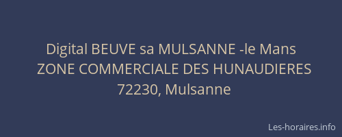 Digital BEUVE sa MULSANNE -le Mans