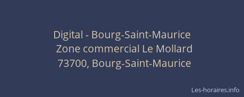 Digital - Bourg-Saint-Maurice