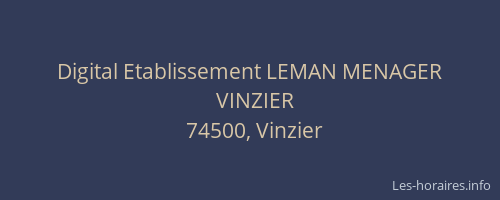 Digital Etablissement LEMAN MENAGER