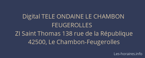 Digital TELE ONDAINE LE CHAMBON FEUGEROLLES