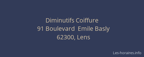 Diminutifs Coiffure