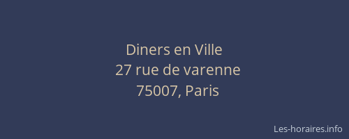 Diners en Ville