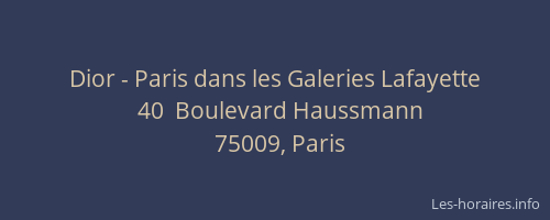Dior - Paris dans les Galeries Lafayette