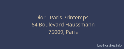 Dior - Paris Printemps