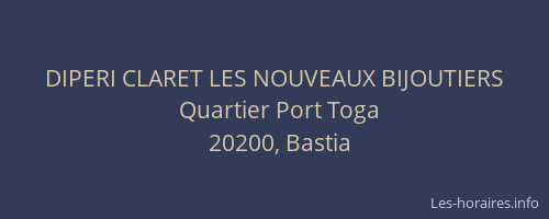 DIPERI CLARET LES NOUVEAUX BIJOUTIERS