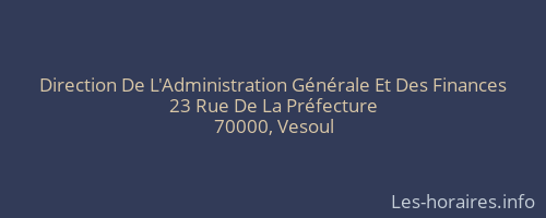 Direction De L'Administration Générale Et Des Finances