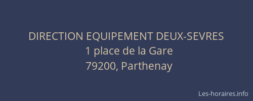 DIRECTION EQUIPEMENT DEUX-SEVRES