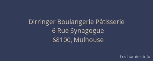 Dirringer Boulangerie Pâtisserie