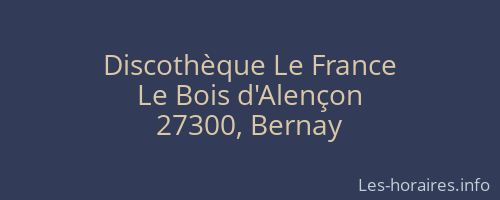 Discothèque Le France