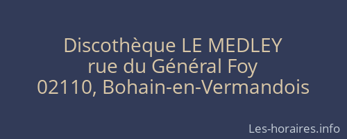Discothèque LE MEDLEY