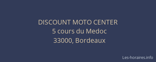 DISCOUNT MOTO CENTER