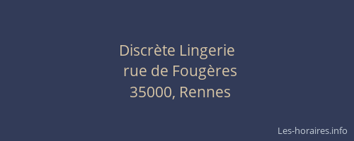 Discrète Lingerie