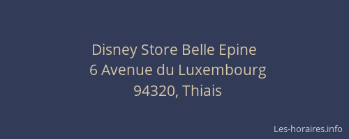 Disney Store Belle Epine