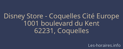 Disney Store - Coquelles Cité Europe