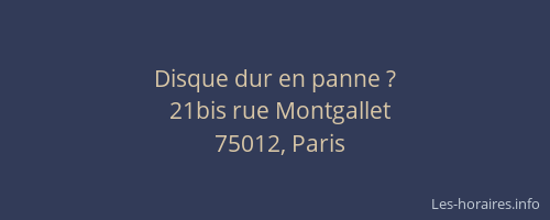 Disque dur en panne ?