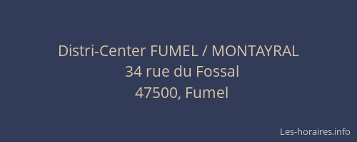 Distri-Center FUMEL / MONTAYRAL