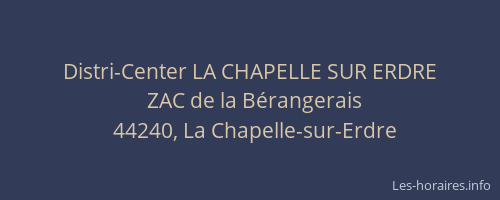 Distri-Center LA CHAPELLE SUR ERDRE