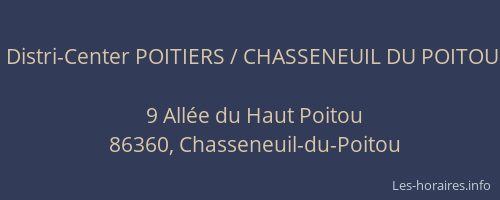 Distri-Center POITIERS / CHASSENEUIL DU POITOU