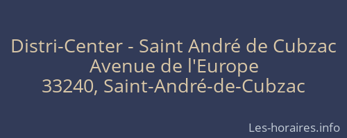 Distri-Center - Saint André de Cubzac