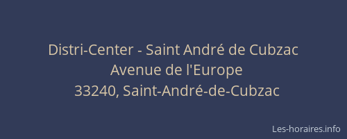 Distri-Center - Saint André de Cubzac