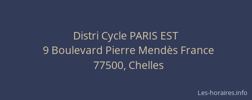 Distri Cycle PARIS EST