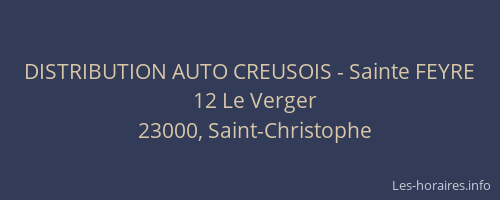 DISTRIBUTION AUTO CREUSOIS - Sainte FEYRE