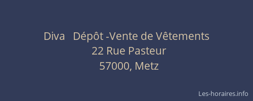 Diva   Dépôt -Vente de Vêtements