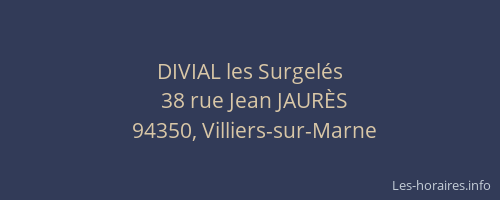 DIVIAL les Surgel&eacute;s