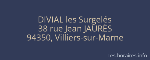 DIVIAL les Surgelés